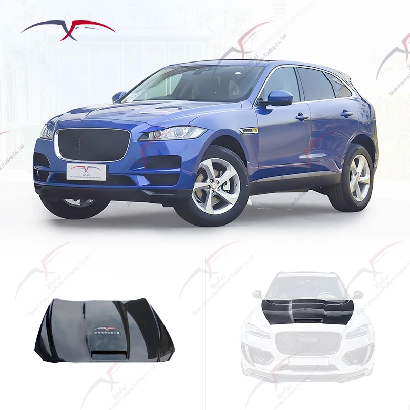 

Suitable for F-PACE Body Kit 2016-2020 Car Hood Engine Hood Black Carbon Fiber Kit Modified Car Parts Accessories