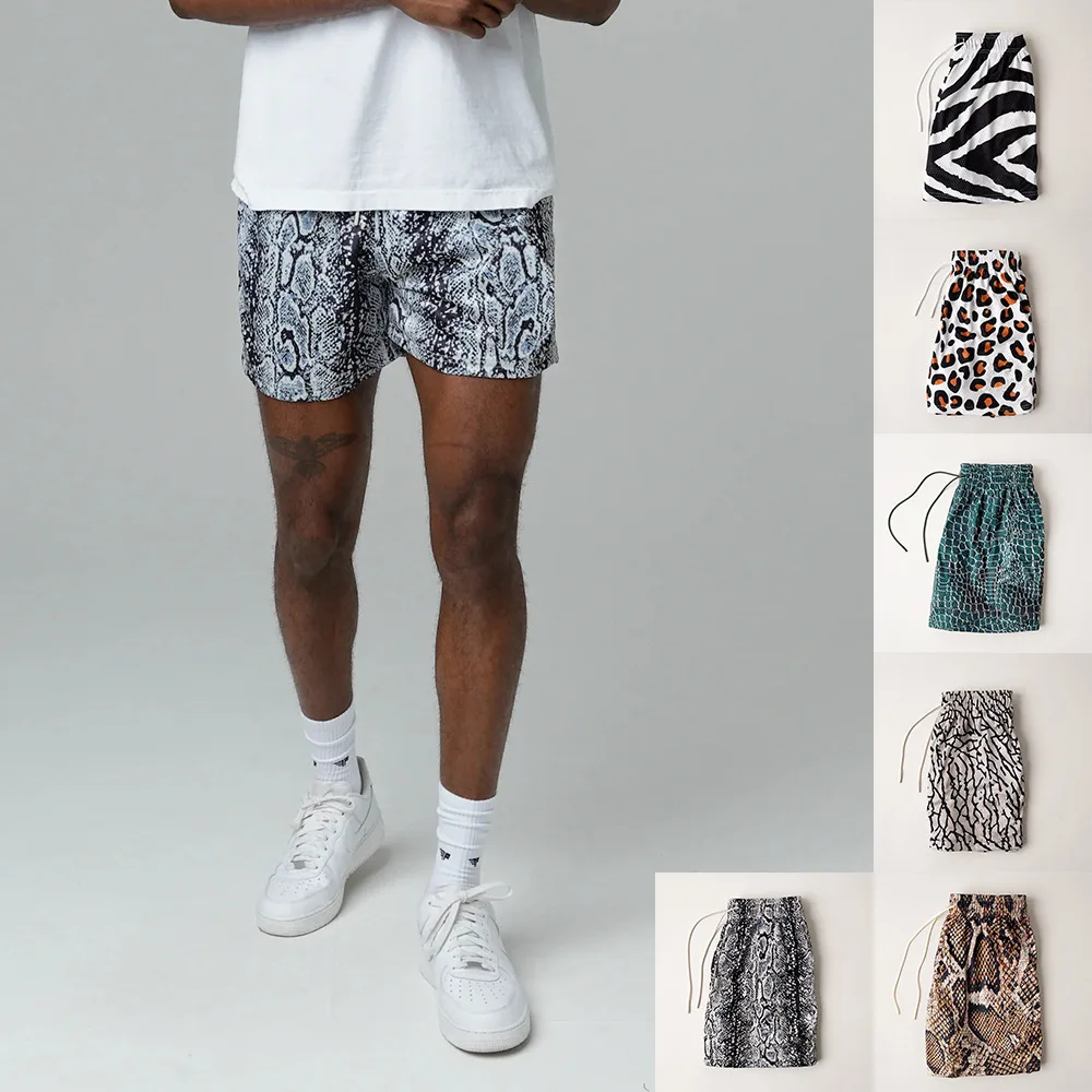 Men's Mesh Basketball Shorts Quick Dry Breathable Running Gym Sports Shorts Printed Loose Fit Workout Training Beach Shorts