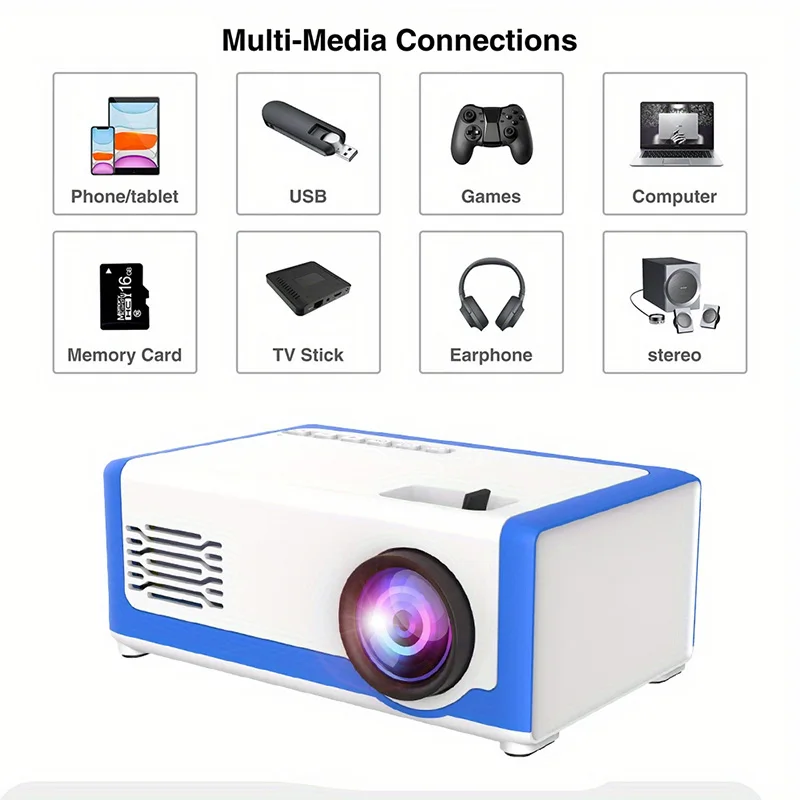 M1 جهاز عرض صغير محمول 30 Ansi 320X240P المسرح المنزلي أفلام خارجية لعب الأطفال هدايا الهالوين LED جهاز عرض صغير