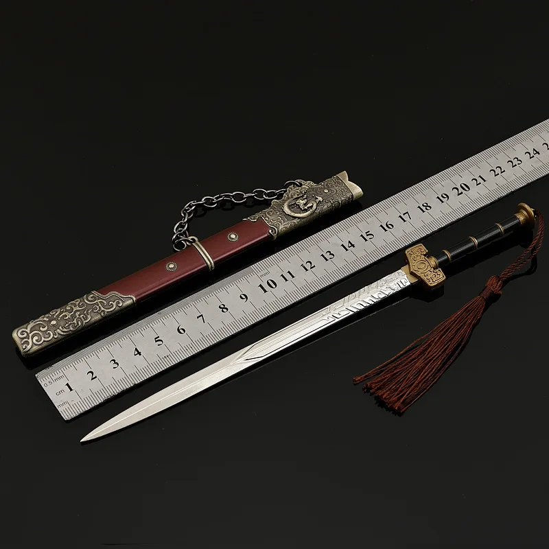 22 centimetri Demone Slayer Spada Mito Nero Wukong Gioco Periferico Yang Jian Arma In Metallo Modello Accessorio Ornamento Collezione Giocattolo Artigianale