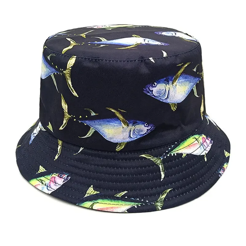 Four Seasons Polyester 16 Style Cartoon Print Bucket Hat Fisherman Hat Outdoor Travel Hat Sun Cap Hats for Men and Women 206