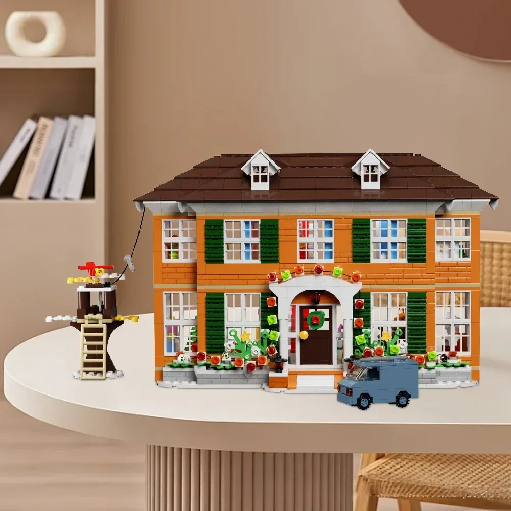 MOC Home Aloned Kevin Mccallister House Building Blocks Set Idee Cottage Foresta Cabina Modello Giocattoli Ragazzi e ragazze Regali di Natale