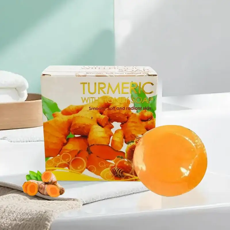 多機能の香りのターメリックハニーソープ,洗顔料,天然保湿剤,大人と子供のためのボディクレンザー