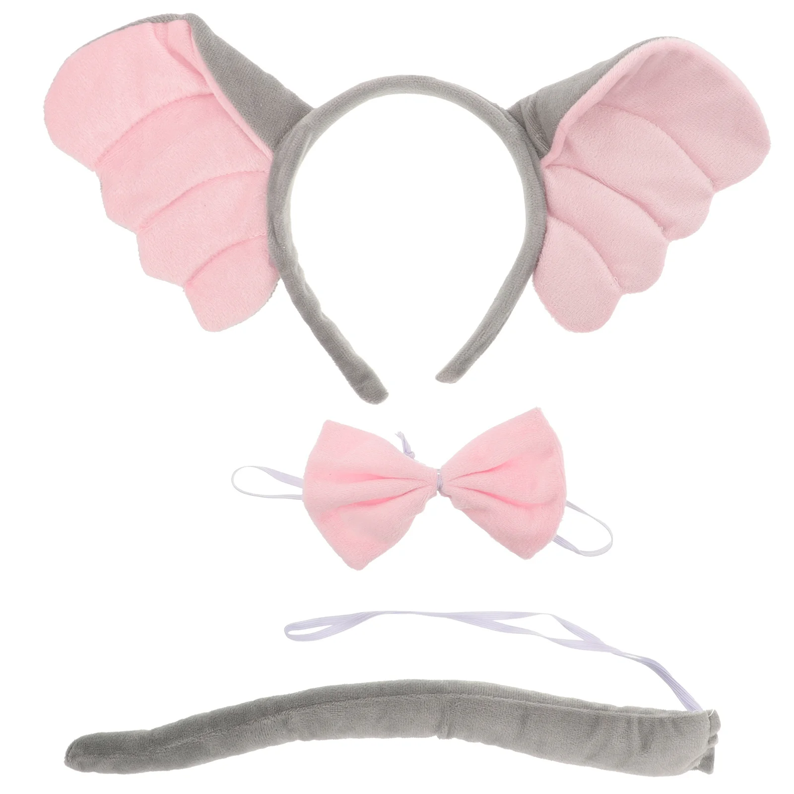 1Set Olifant Cosplay Accessoires Set Leuke Hoofdband Strikje Staart voor Halloween Verjaardag Kostuum Vrouwen