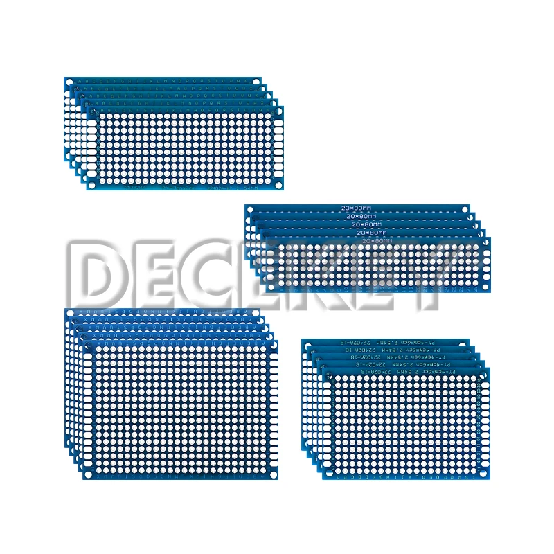 20PCS/Lot Double sided PCB kit Board Breadboard 2x8 3x7 4x6 5x7cm Universal PCB Experiment Blue Prototype Circuit Boards Diy