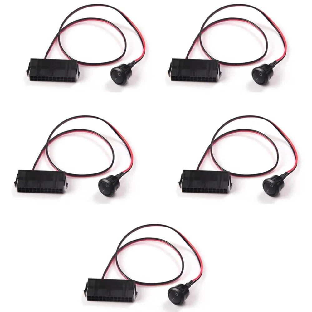 5Pcs 24-Pin Female ATX PSU Power Supply Starter Switch Jumper ON/OFF Switch