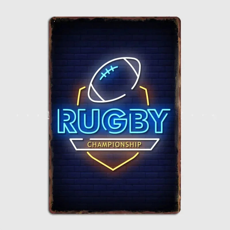 

Poster Retro Metal Posters Sign Garage Club Indoor Wall Room Decoration Home Decor Rugby