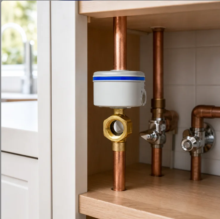 Smart WiFi Water Valve Motorized Ball Valve Brass, APP Remote Control Shut Off Valve for Home Water Pipe, Smart Home Automation