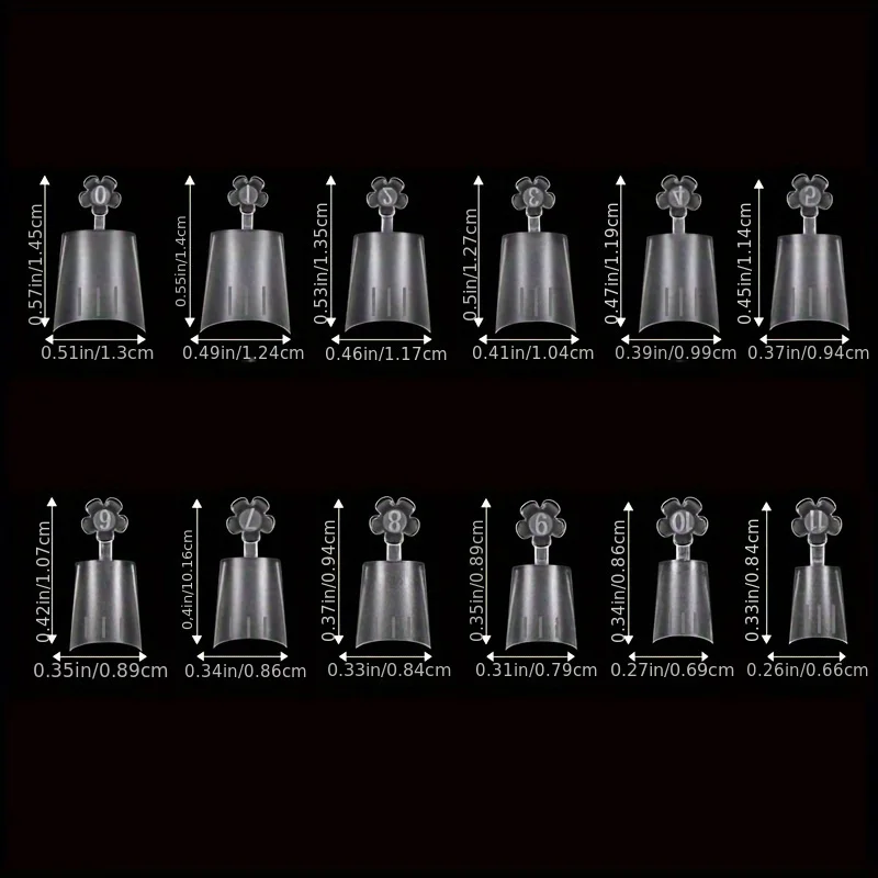 Medium Square Nail Art False Nail Stickers, 600 Pieces of Soft Gel X Nail Art False Nail Stickers, Square Matte Transparent Semi-Covering Acrylic