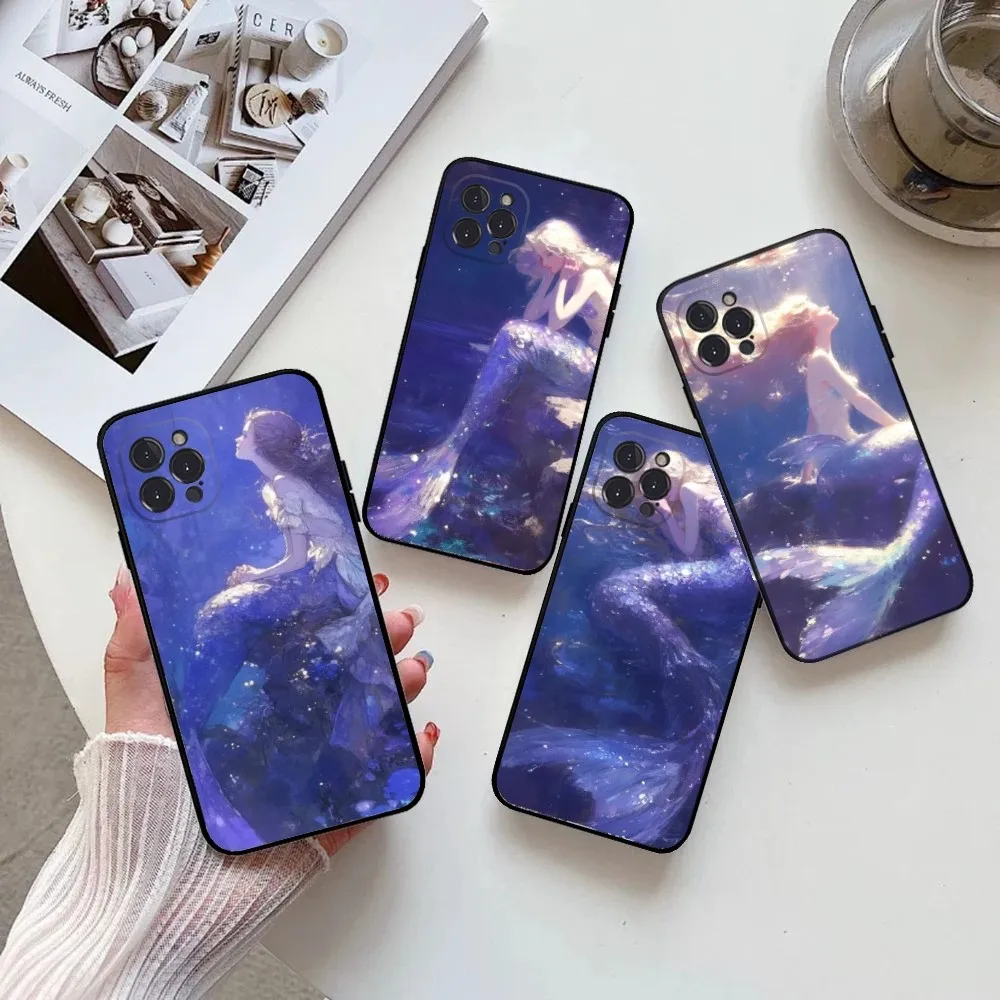 

Mermaid Phone Case for IPhone 15,14,13,12,11 Pro Max Mini 8,7 Plus SE2 X XR XS MAX Silcone Soft Covers