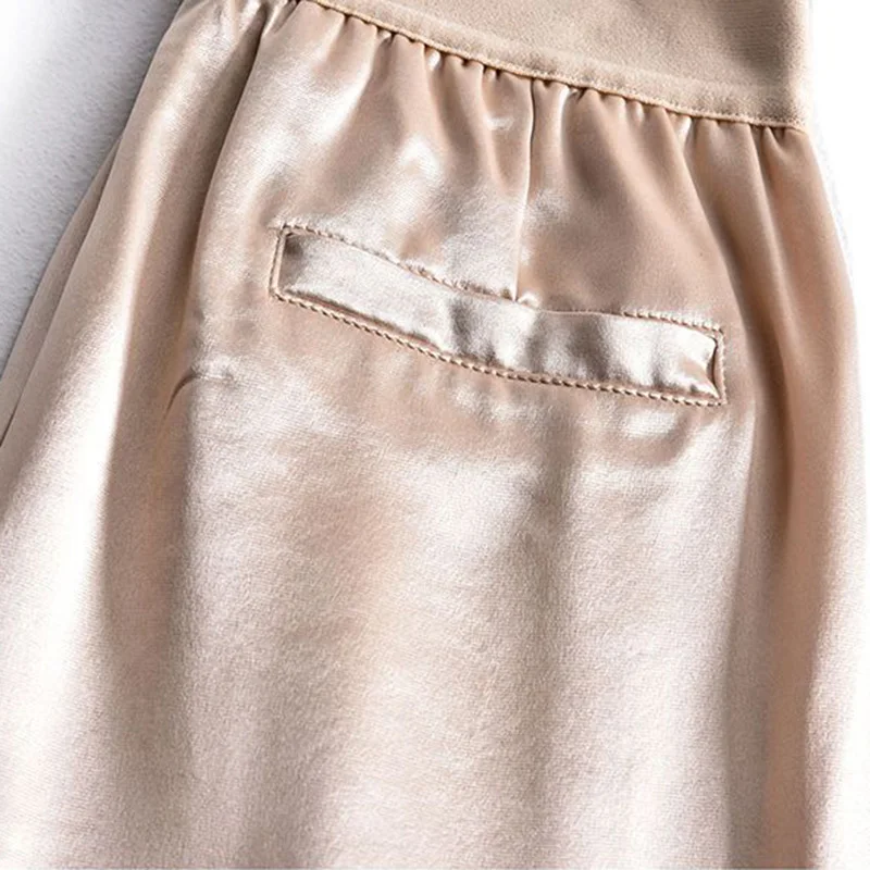 Black Solid Casual Chic Elastic High Waist Loose Wide Leg Women\'s Pants Ankle-Length Pants For Women Clothing Fashion 2024