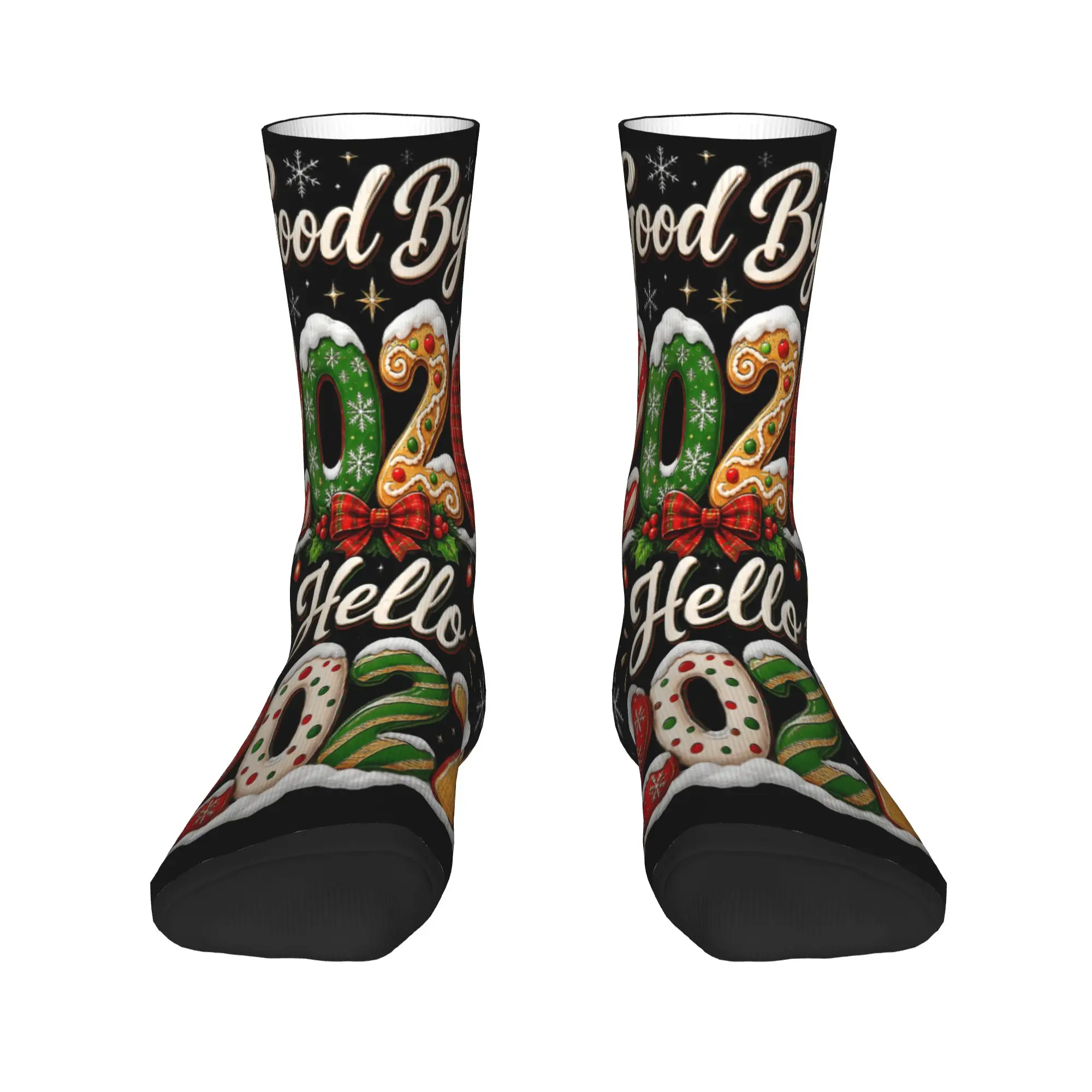 Goodbye 2026 Hello 2027 Christmas New Year Family Matching Socks Winter  Stockings Couple High Quality Socks Non Slip Socks