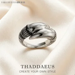 Claw Ring Europe Vintage Fine Jewerly For Men Autumn Rebel Gift In 925 Sterling Silver