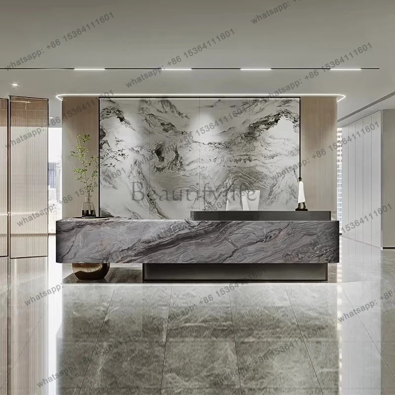 Simple Modern Company Reception Desk High-end Lobby Premium Sense checkout page