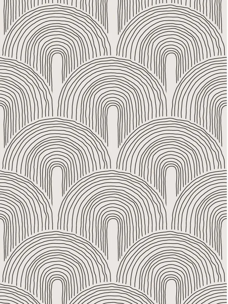 Peel and Stick Wallpaper Arched Abstract Rainbow Black Grey Removable Contactpaper For Home Bathroom Decorations Easy To Paste