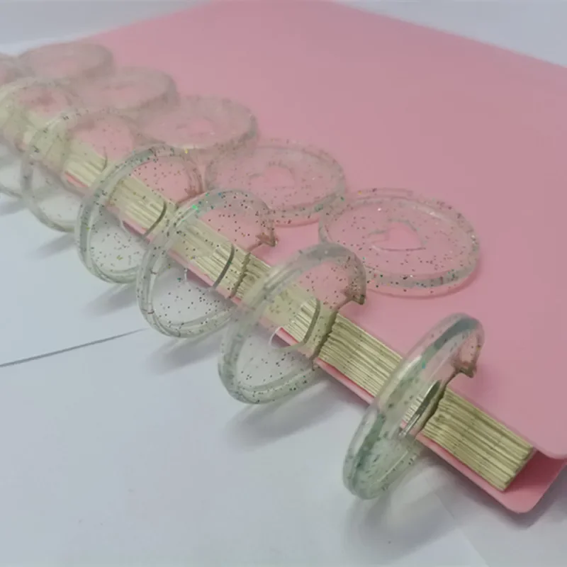 Transparent plastic love binding ring, mushroom hole loose-leaf notebook binding adhesive 100PCS35MM