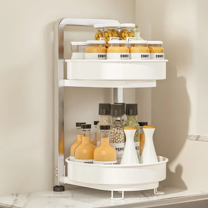 Rack de armazenamento de tempero rotativo importado, rack de tempero de cozinha, tempero de sal de bancada pode armazenamento de vendas quentes