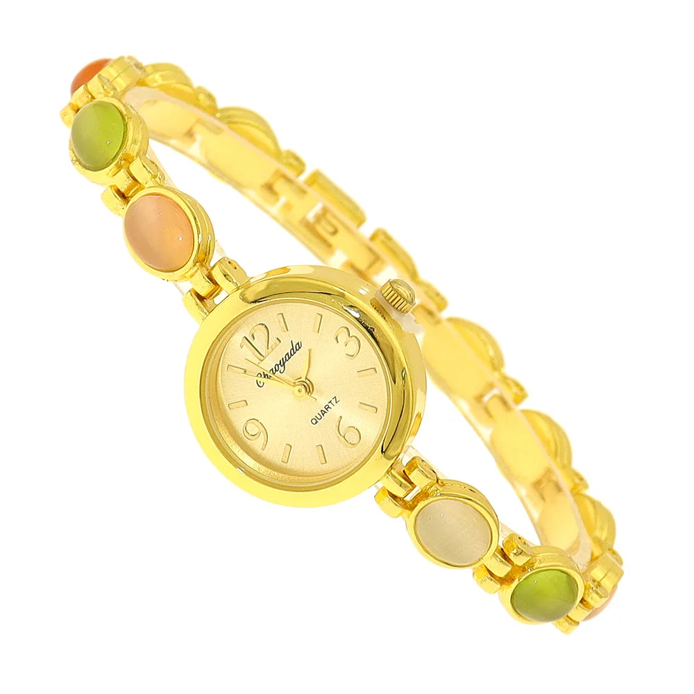 Mixed Bulk 10PCS/Lot Luxury Colorful Gemstone Women Ladies Wristwatch Elegant Accessories for Women's Bracelet Parties Vacations