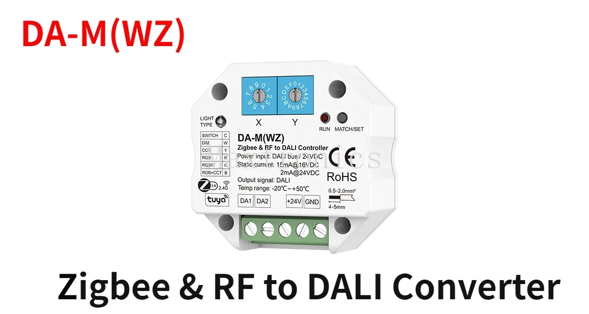 Imagem -02 - Wifi Zigbee e rf para Conversor Dali Controlador Dimmer Vida Inteligente Controle de Aplicativos Tuya Alexa Google Dim Cct Rgb Rgbw Lâmpadas