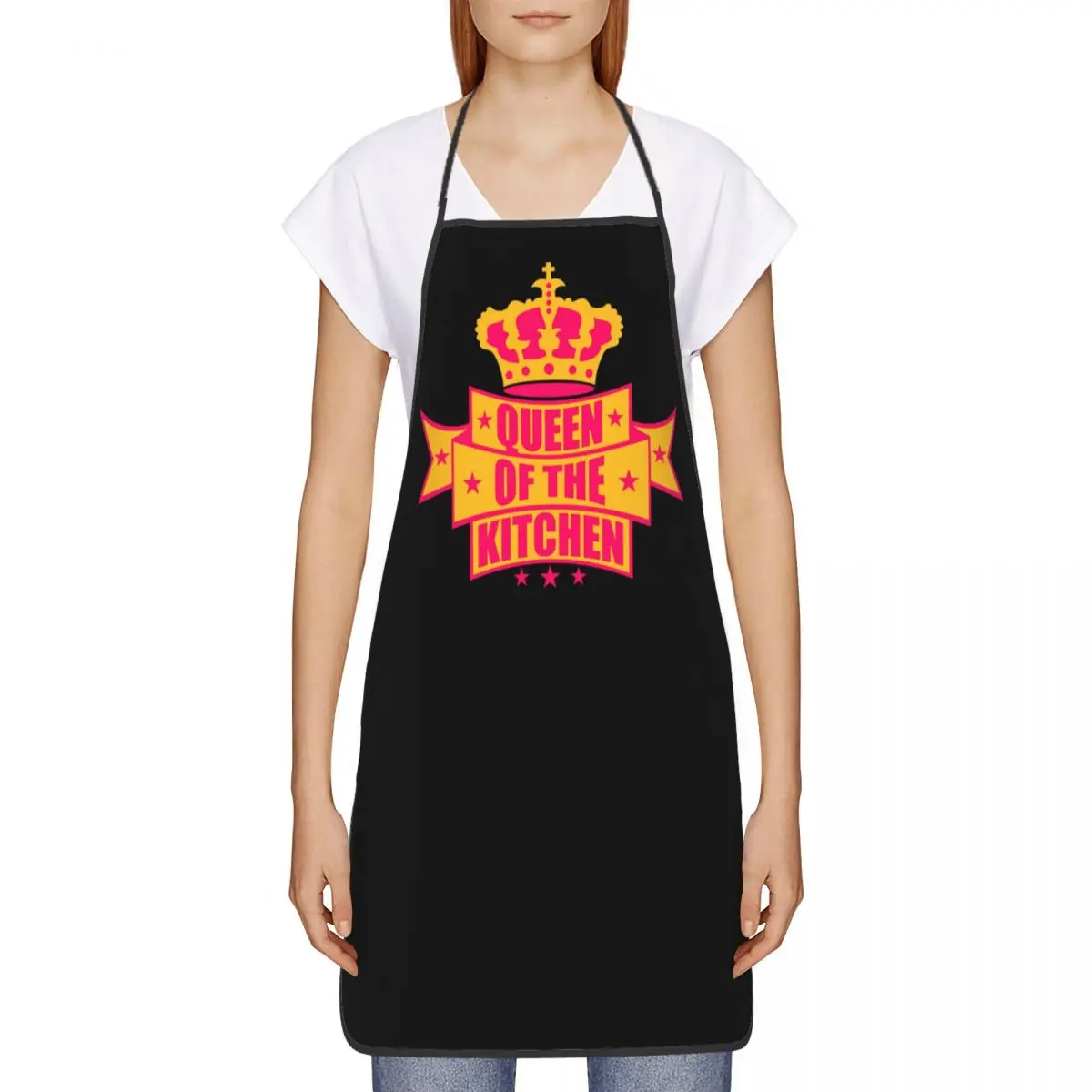 Queen Of The Kitchen Apron for Women Men Grill Master Barbecue BBQ Adult Unisex Kitchen Chef Bib Tablier Cuisine Cooking Baking