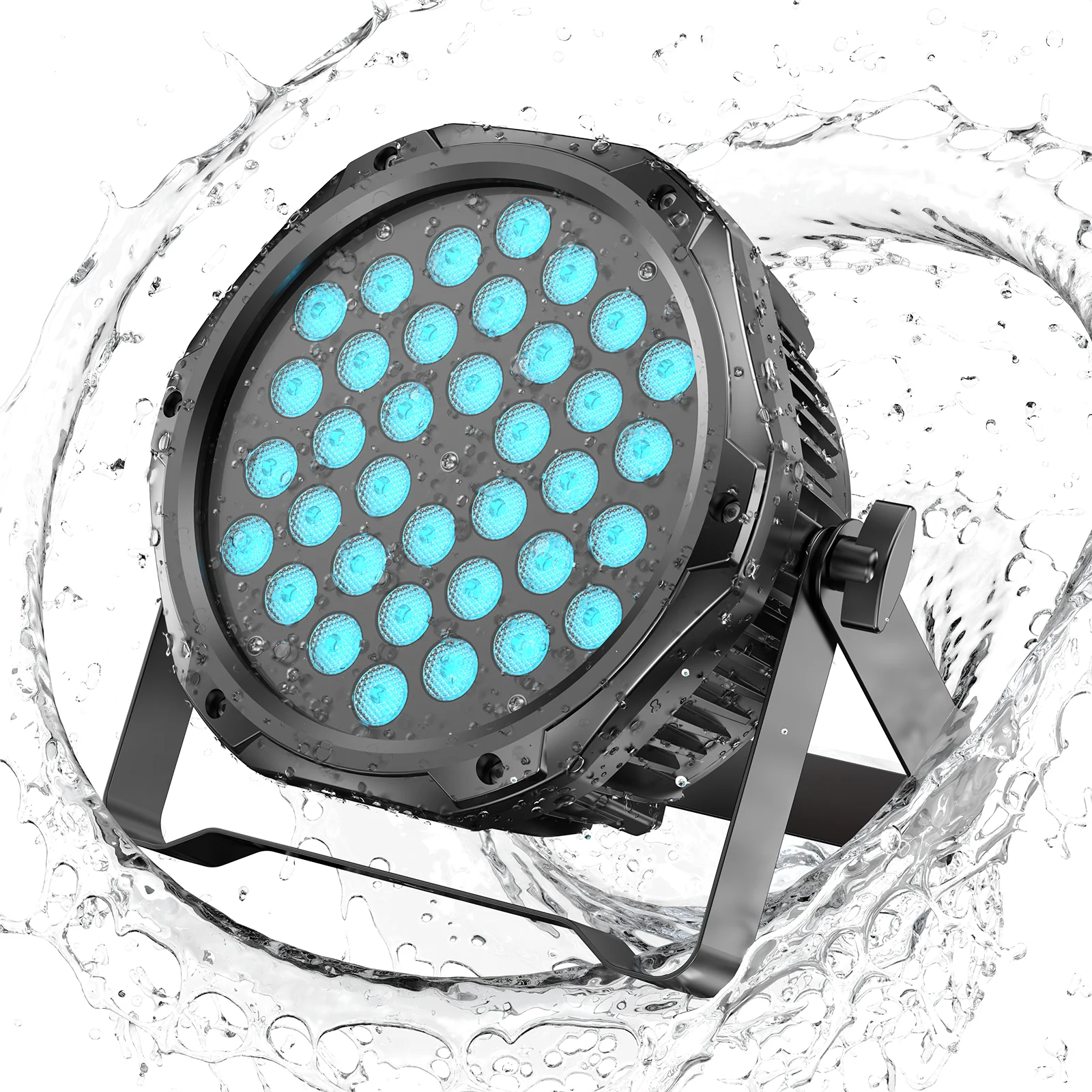 Yiflamefly IP65 Wasserdichte 36-RGB-LEDs Par-Scheinwerfer Stroboskop-Bühnenbeleuchtung DMX512 DJ-Lichter für Outdoor-Beleuchtung, Performance und Partys