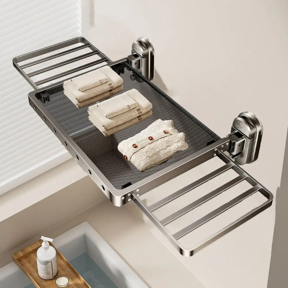 

Adjustable Suction Cup Drying Rack Space Saving No Punching Indoor Drying Rack Portable Sturdy Balcony Drying Tool Socks Drying