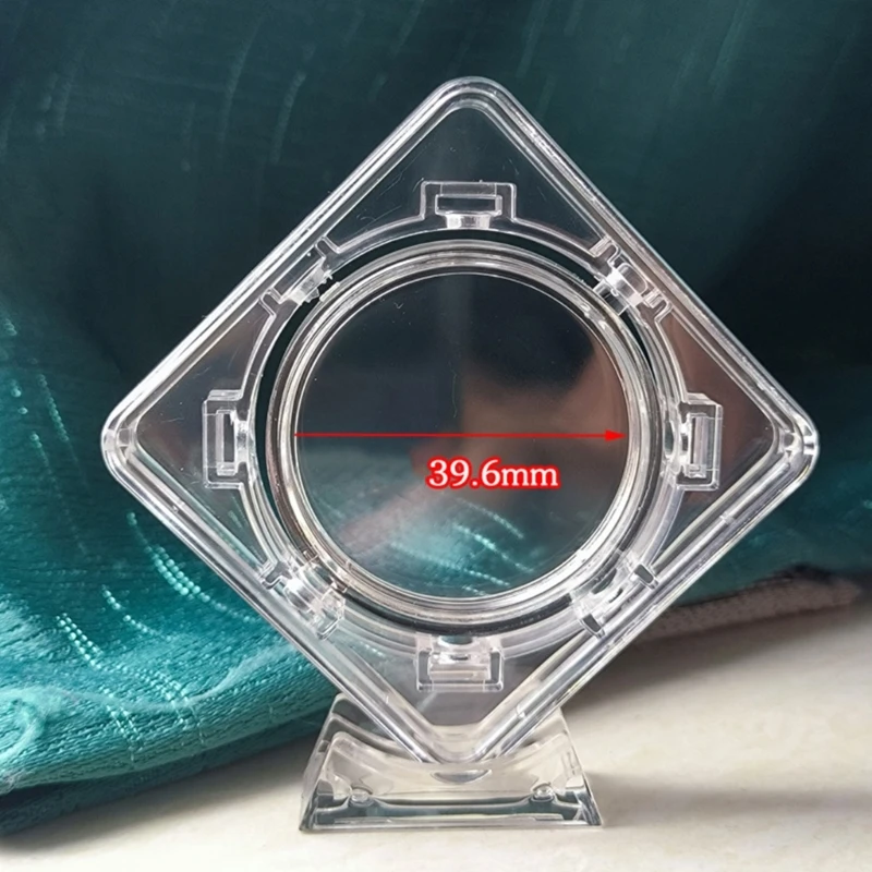 Commemorative Coin Display Holder Capsules with Stands for Collecting Container