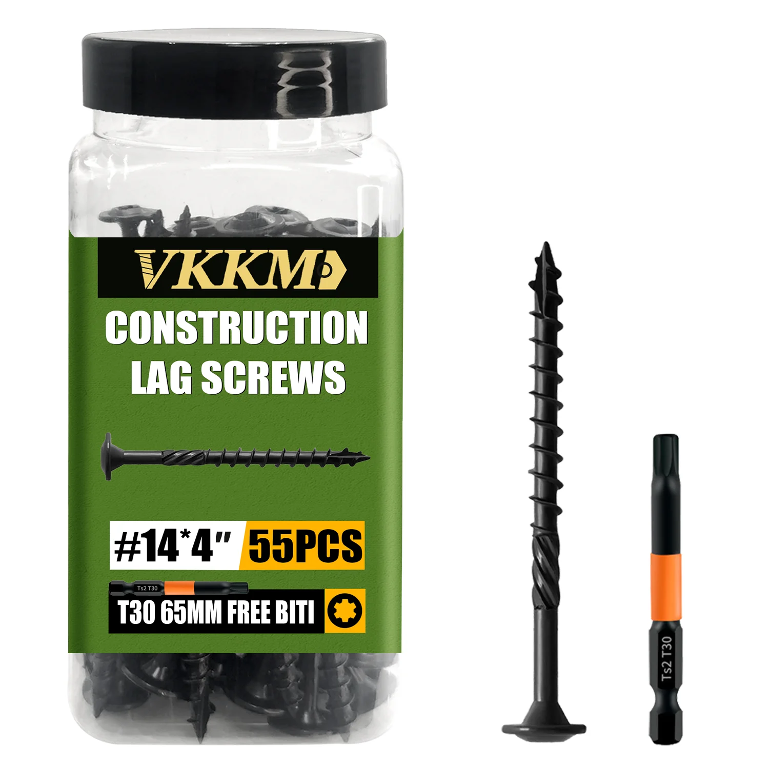 

Винты для черной соломенной веревки VKKM # 14×4, 55/70 шт., звездчатый привод T25, винты для наружной палубы, с эпоксидным покрытием