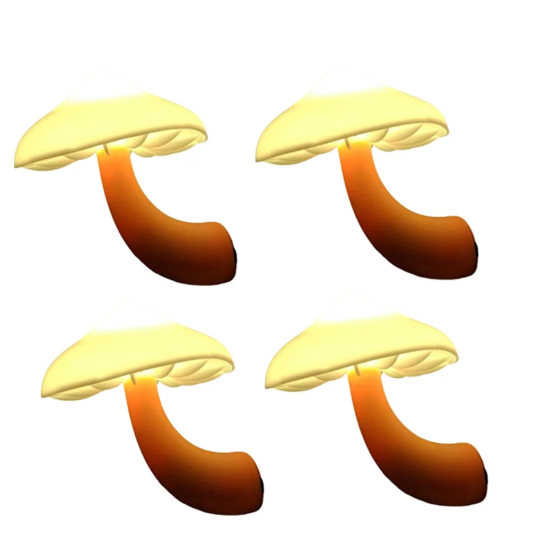 

【Must-Haves】4 Pack Plug In Night Light, Mushroom Light LED Nightlights For Kids, Adults, Bedroom, Bathroom,Hallway