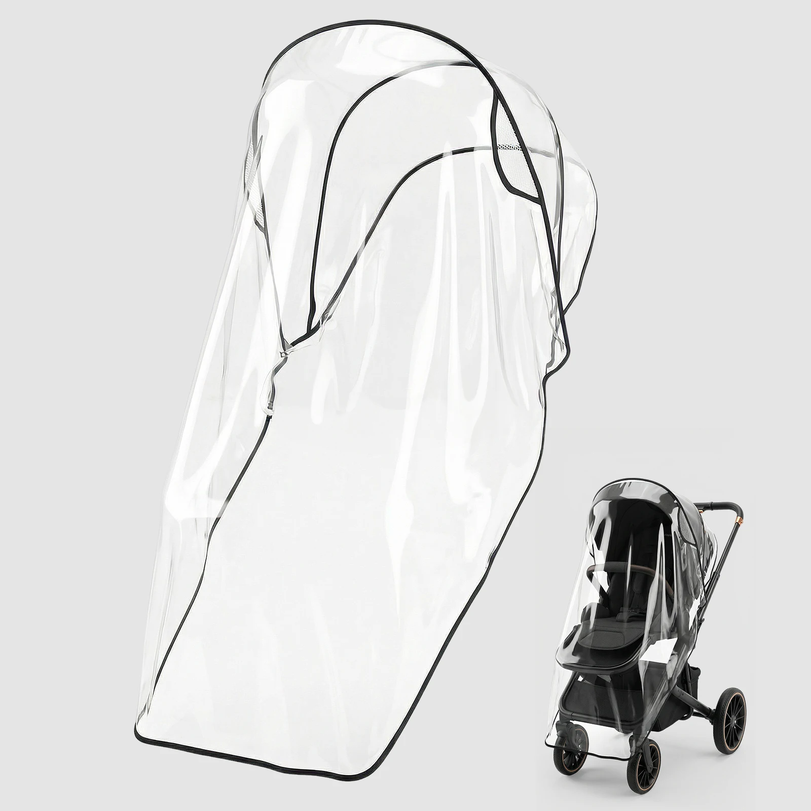 

Baby Stroller Rain Cover - Lightweight EVA Weather Protection Waterproof Sunshade for Infant Carriage Transparent & Non-Toxic
