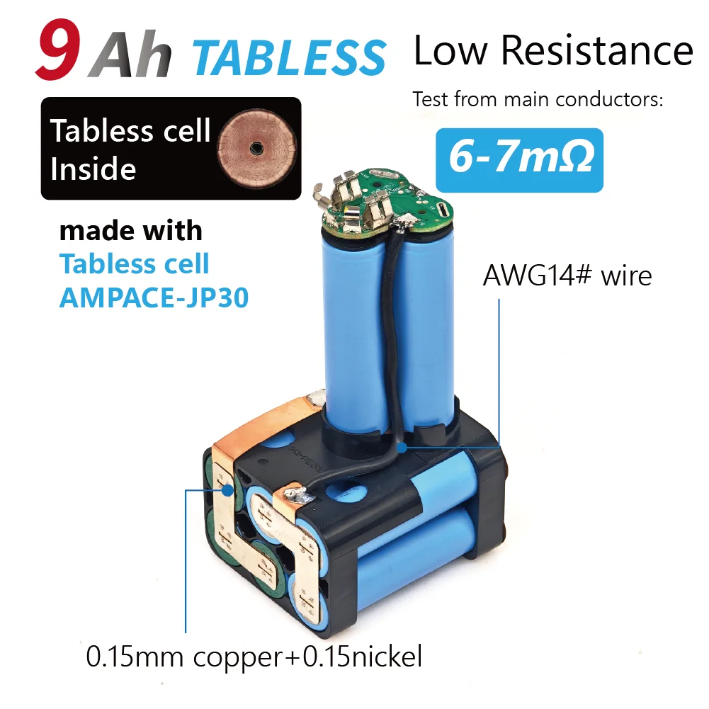 TPCELL 12V 9Ah For M.12 Rechargeable Battery Tabless XC Cordless Tools 48-11-2402 48-11-2411