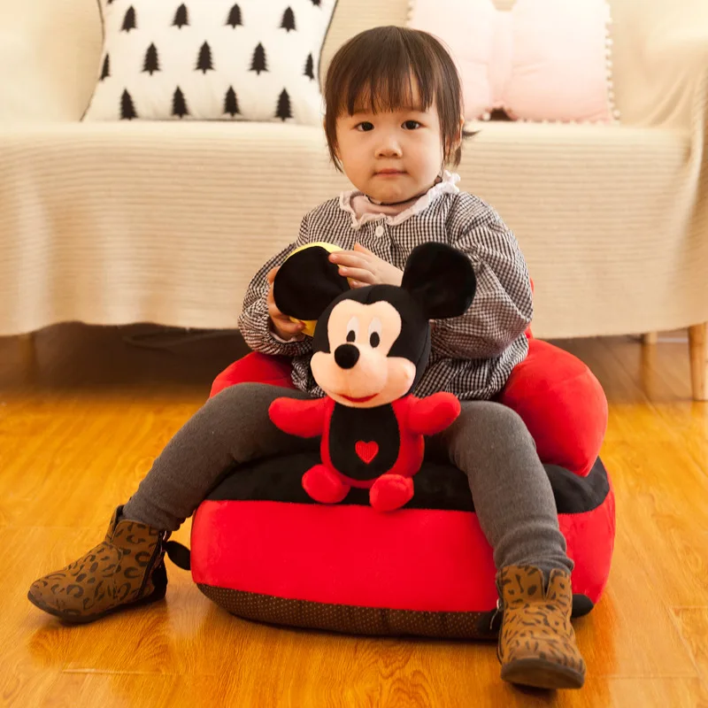 Disney Children\'s Sofa Mickey Mouse Cartoon Kids Chair Baby Seat Armchair For Children Baby Learn To Sit Child Pouf Plush Toy