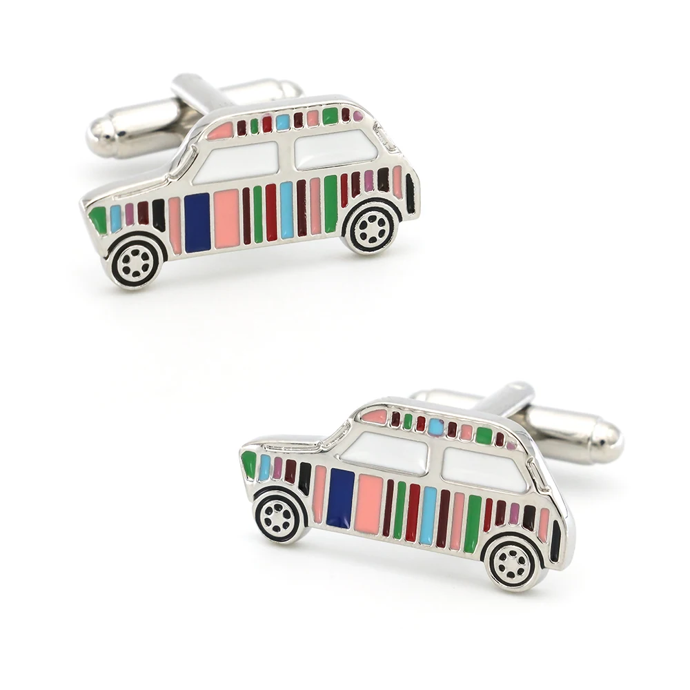 iGame Brand Cuff Links Muti-color Vintage Mini Car Design Quality Brass Material Cufflinks For Men