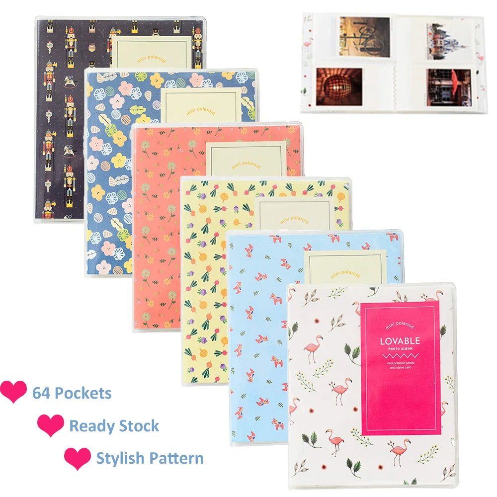 64 Pockets Photo Paper Film Album Storage For FujiFilm Instax Mini 11 12 8, 8+, Mini 9, Mini 7s, 25, 50 90 Fuji Film Paper Photo