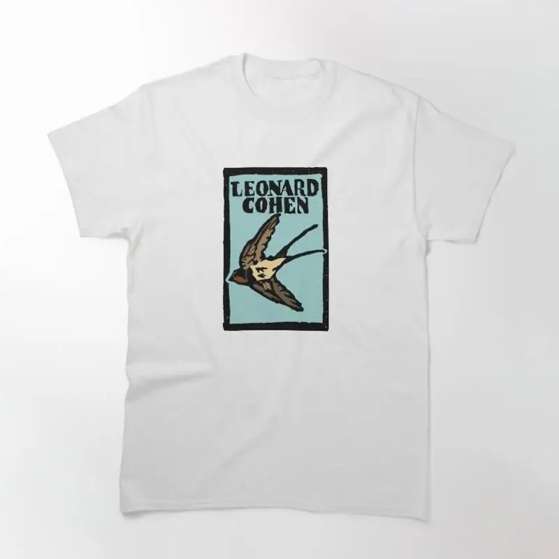 Leonard Cohen Swallow Linocut Illustrations Classic T-Shirt