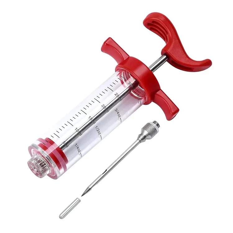 Fleischinjektorspritze mit 3 Marinade-Injektornadeln für BBQ Grill Turkey Injector Kit Marinade Flavour Injector