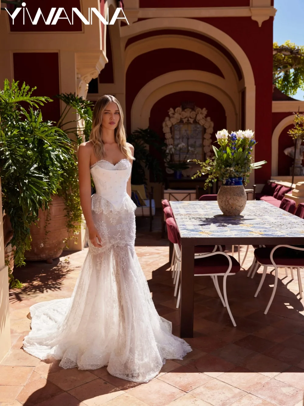 

With Corset Illusion Beaded Lace Wedding Dress Dreamy Sweetheart Neck Bridal Gown Customized Floor-length Dresses For Bride