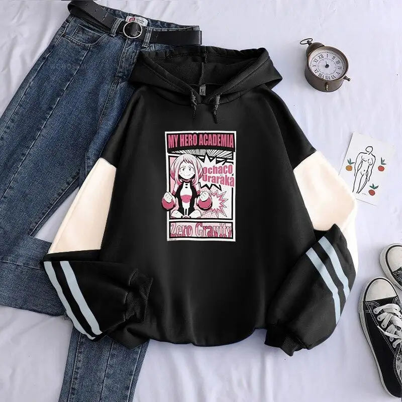 Anime My Hero Academia Zero Gravity Ochako Uraraka Hoodies Kawaii Cartoon Men Harajuku Autumn Winter Long Sleeves Sweatshirts