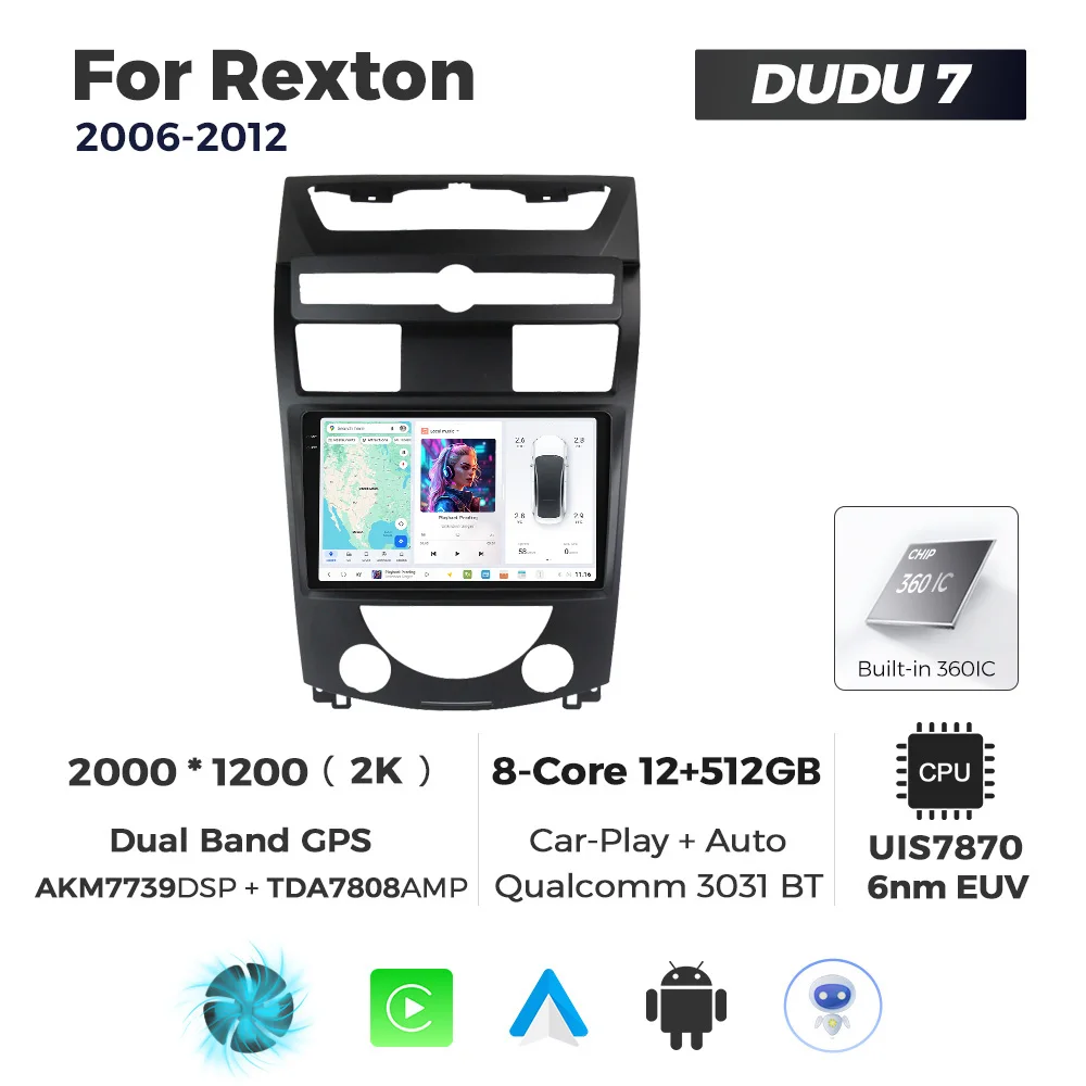 MEKEDE Android Car Multimedia Dvd Car Stereo AutoRadio DUDU7 GPS Navigation Car-play Head Unit for Ssang Yong Rexton 2006-2012 view 5