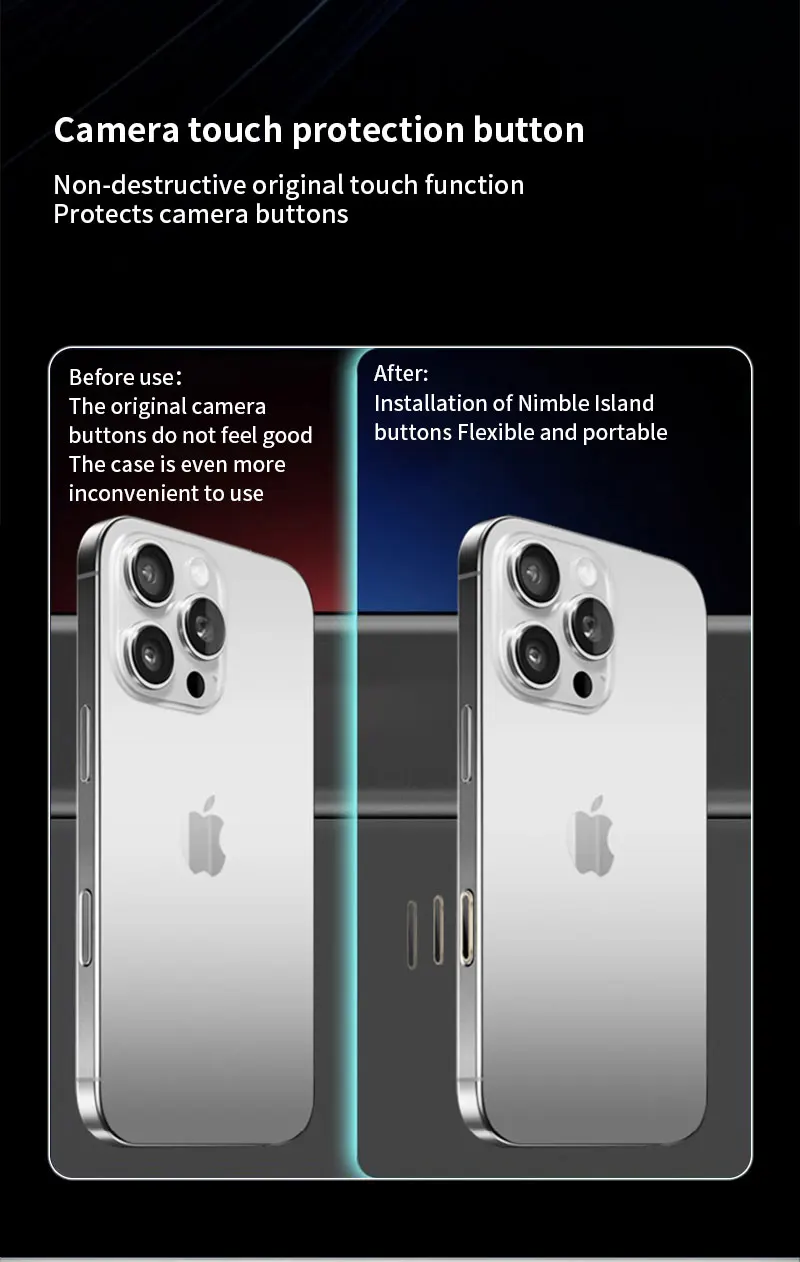 New Phone Side Button Sticker AI Button Capacitive Touch Anti-Scratch Phone Camera One Touch Sensor Button Sticker For iPhone 16