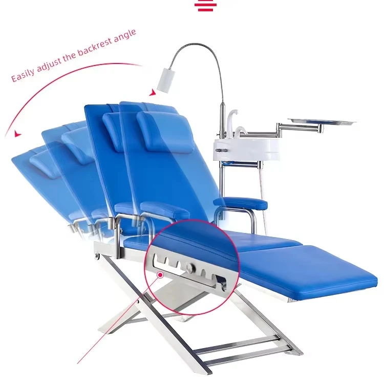High Quality Dentist Treatment Cheap Foldable Denta Chairs Unit Price Optional Compressor Portable Electric Dentl Chair