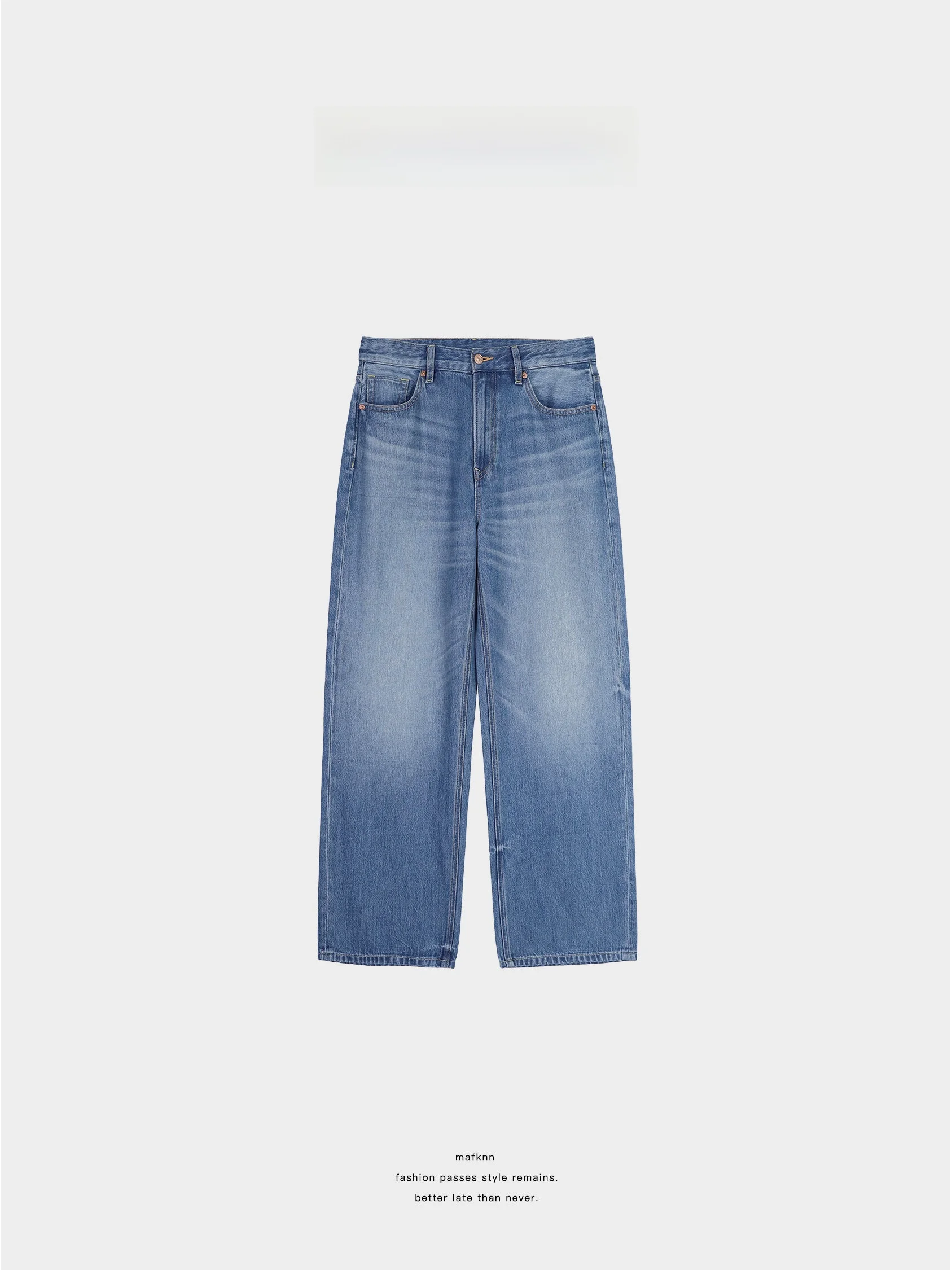 

JoJo Private Label Summer Pure Color Versatile Straight Leg Jeans Large Size Slimming Fiber mid High Waist MK12822