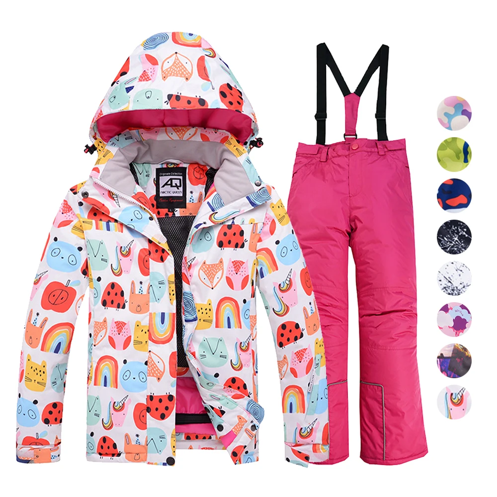 NEW Kids Ski Suits Set For Boys Girls Snowboard Coat Pant Waterproof Windproof Warm Children Outdoor Sportwear Snowboard Set