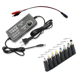 Adjust Power Supply Multi Voltage 3V-24V-3A 3V-12V-5A 10A 9V-24V-5A 1V-24V-2A Various Volt 8PCS Adapter Plug DC Alligator Clip