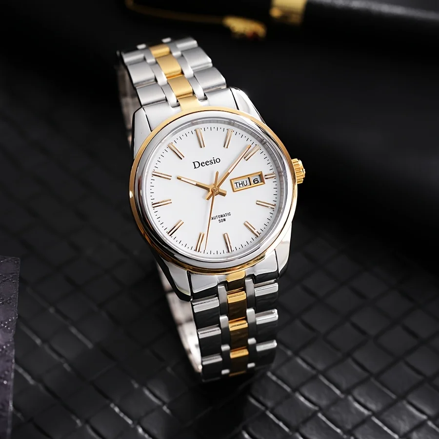 

Deesio Luxury Band Design N91 Automatic Movement Mechanical Watches for Men Fashion Bussiness Waterproof Men's Wristwatches Gift