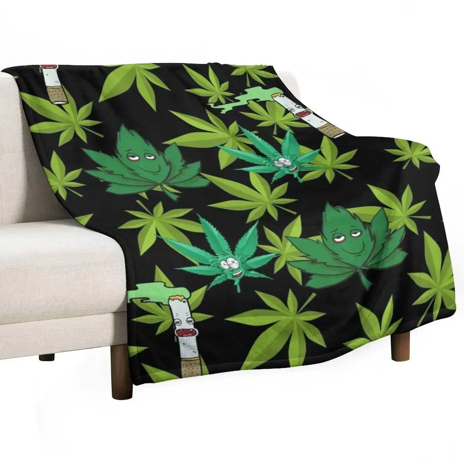 

Weed Pattern Throw Blanket Sofa Throw Baby Softest manga Blankets