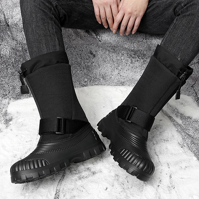 Winter Fleece-Lined Thickened Warm Outdoor Snow Boots for Men