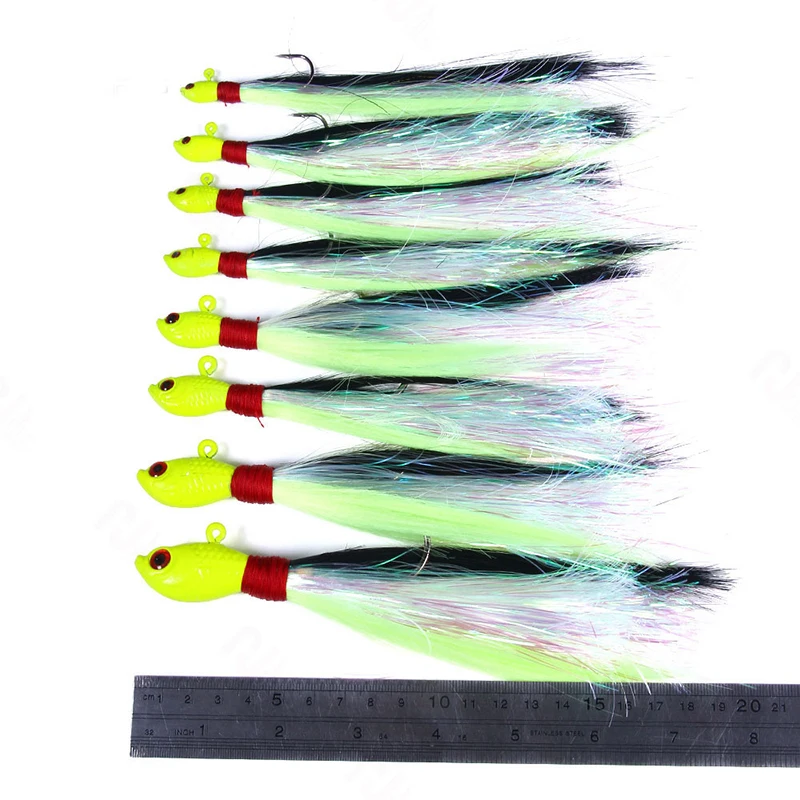 1 Stück Bass-Angelköder Buck Tail Jig-Haken Köder 7g 10g 14g 21g 28g Hirschhaar-Federhaken Bart-Jigging-Köder zum Angeln – Detail 4