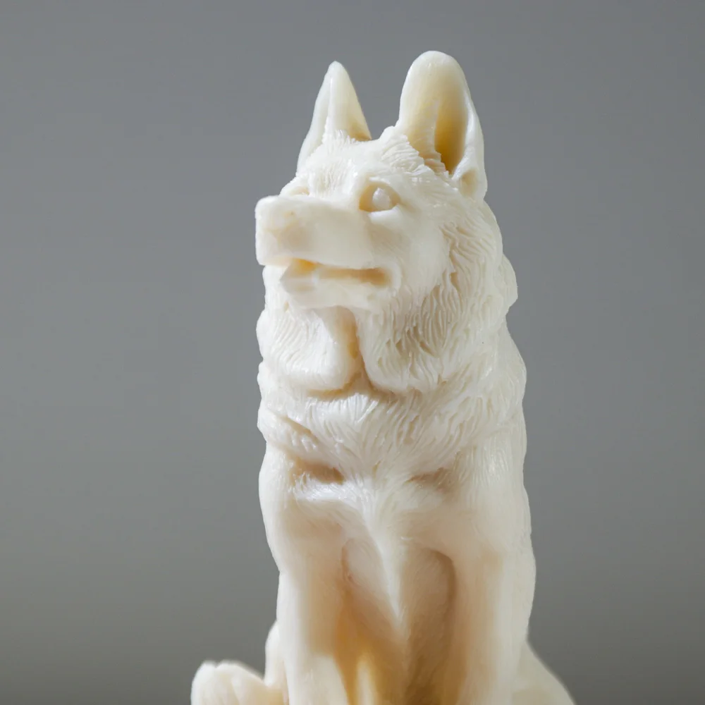 New 3D Sitting Upright Wolf Dog Candle Silicone Mold Handmade Animal Soap Gypsum Crafts Resin Mold DIY Chocolate Ice Baking Tool