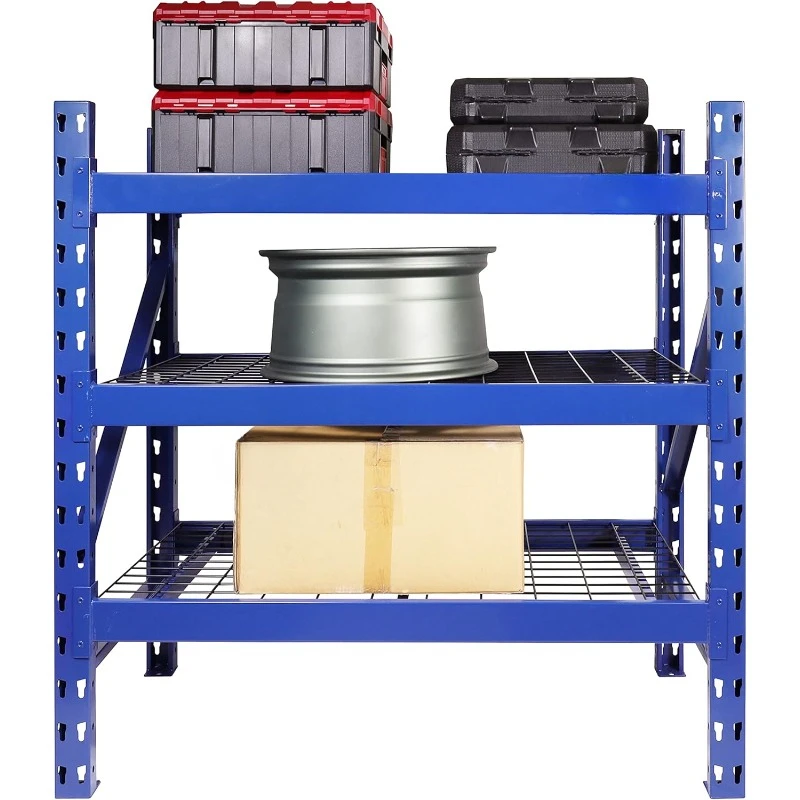 Garage Storage Shelves - Heavy Duty 3-Tier Adjustable Metal Wire Shelving Units with 3000 lbs Total Capacity